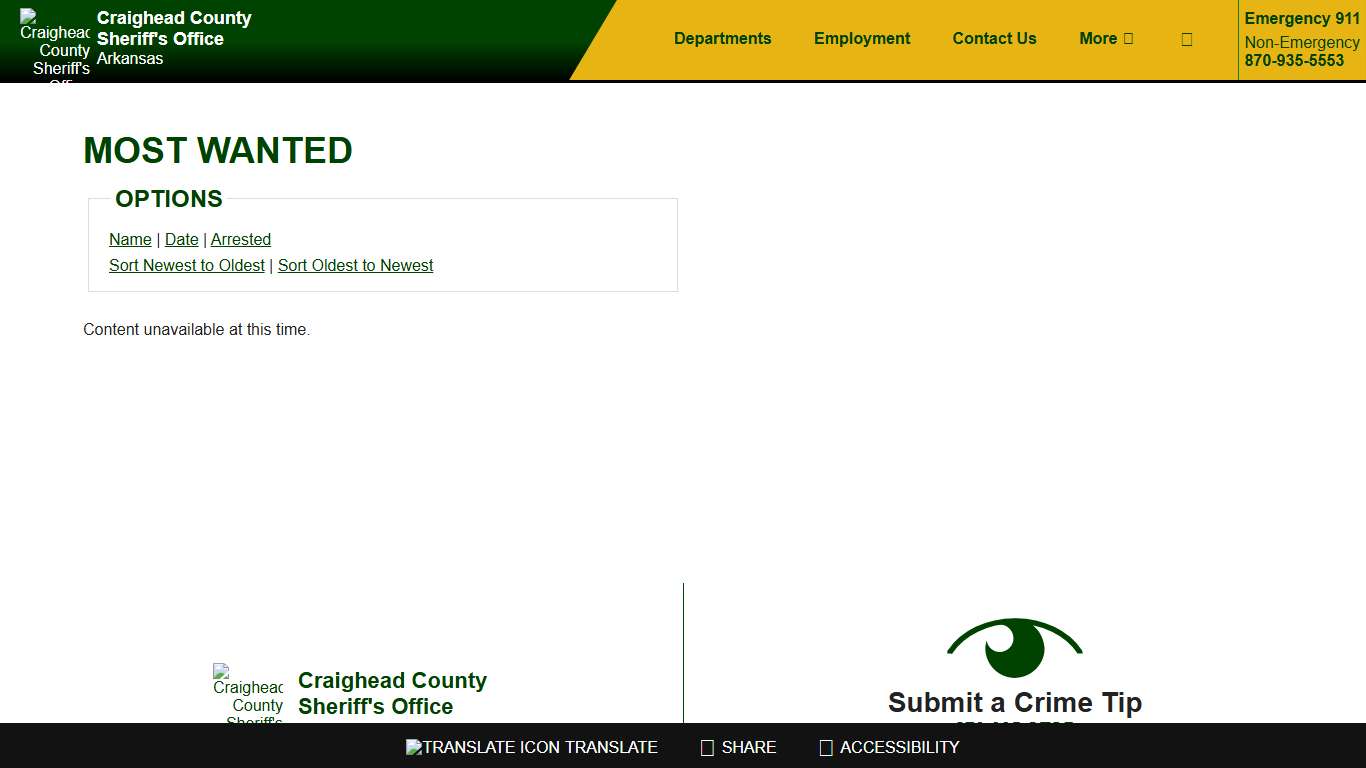 Most Wanted - Sorting by Posting Date - Descending - Page 1 - Craighead County Arkansas Sheriff's Office Jonesboro - Lake City